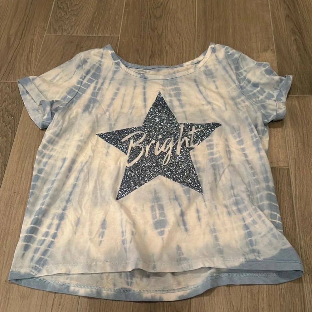 Justice Girls Tie-Dye T-Shirt With Glitter Star Size 10